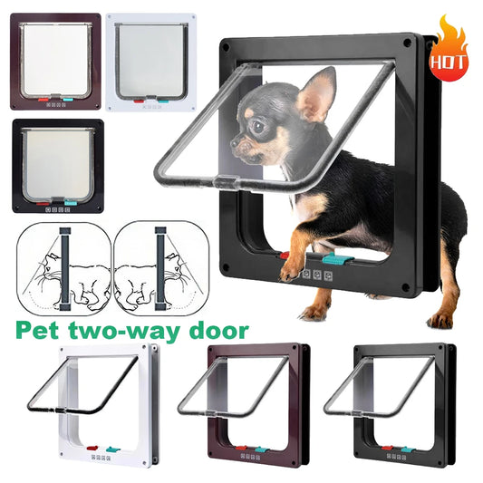 Safety In&out Pet Door With 4 Ways Security Lock For Cats & Small Dogs