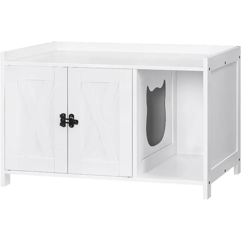 Wooden Cat Washroom Storage Cabinet Bench, Indoor Cat House