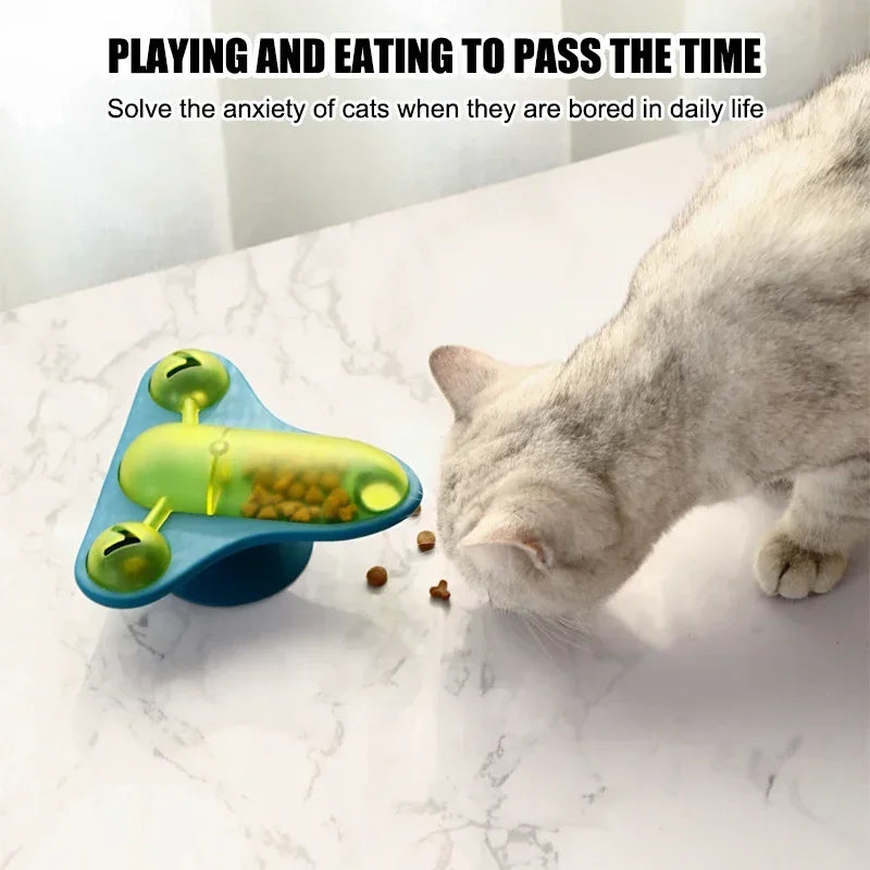 The Interactive Flying Chair Cat Toy With Eye-Spinning Fun And Food Surprise