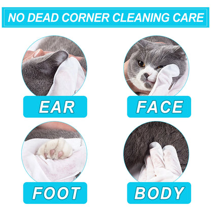 Yegbong 9-Pairs Pet Cleaning Gloves & Deodorizing Disposable Wipes For Cats & Dogs