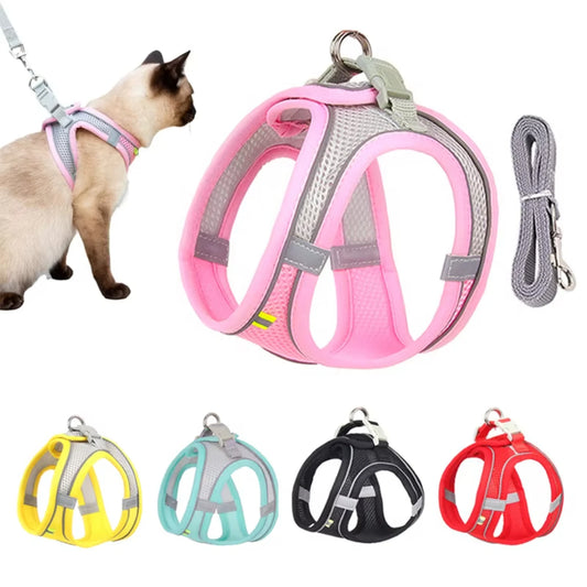 Harness Vest and Leash Set Adjustable For Small Dog & Cat