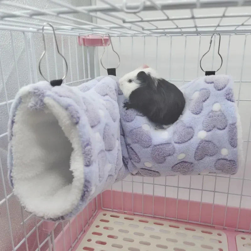 Ultra-Soft Plush & Warm Tunnel Nest For Hamster, Sugar Glider, Guinea pig, or Any Other Small Animal