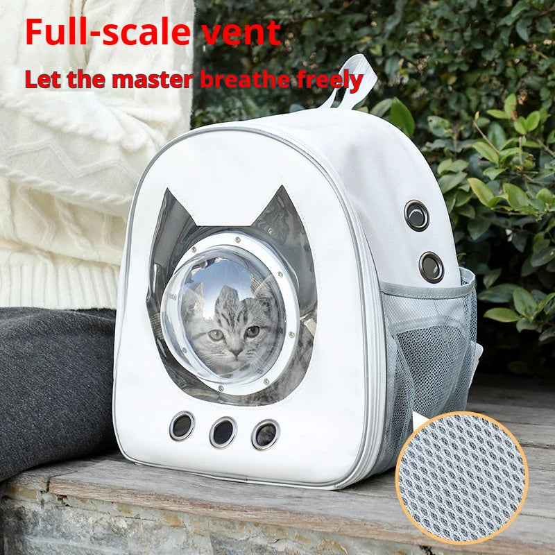 Space Capsule Pet Backpack-Breathable & Secure For Stylish Pet Travel