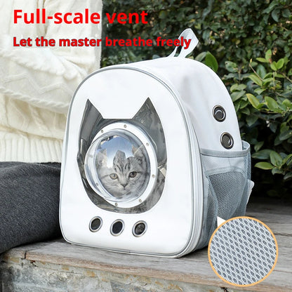 Space Capsule Pet Backpack-Breathable & Secure For Stylish Pet Travel