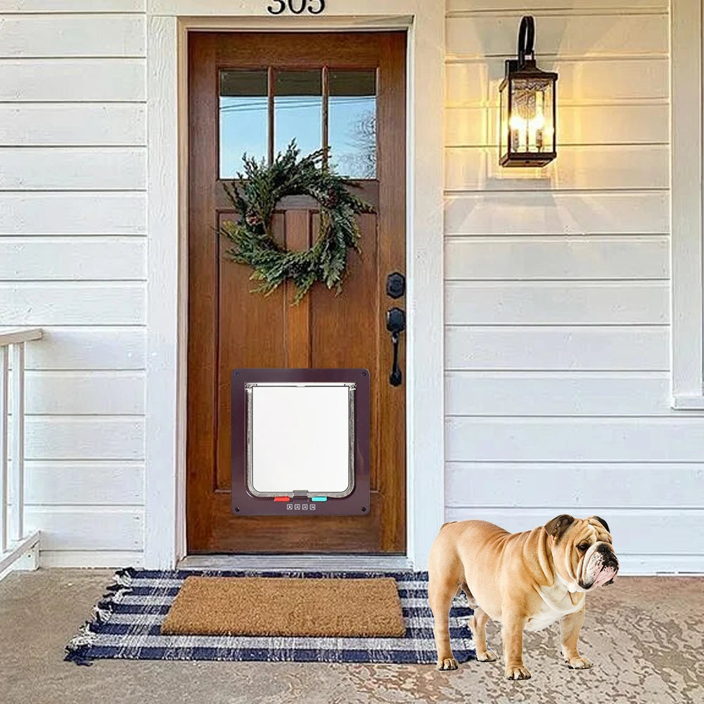 Safety In&out Pet Door With 4 Ways Security Lock For Cats & Small Dogs